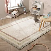 Little Olly Tapis lavable pour enfant - Milo Vert | 140x200 cm | Rectangulaire | Pile courte