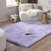 NATURL. Tapis doux à poils longs - Comfy Supreme Lilas | 200x290 cm | Rectangulaire | Pile haute