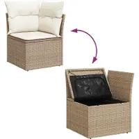 vidaXL Ensemble de canapé de jardin avec coussin avec mémoire 11 pcs Beige et Crème