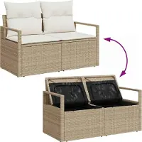vidaXL Ensemble de salon , 5 pièces, en résine tressée beige et crème