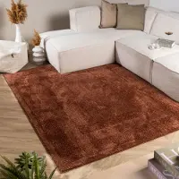 FRAAI Tapis scandinave - Lova Border Terracotta | 230x330 cm | Rectangulaire | Pile haute