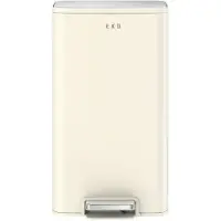 EKO - Marina Poubelle à pédale 30 litres - Acier inoxydable Plastique - Blanc crème