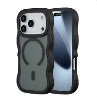 Selencia Coque arrière Wavy avec MagSafe pour Apple iPhone 17 Pro - Noir