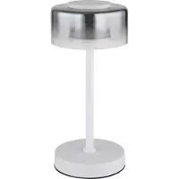 Globo Lampe de table de conception Belinda Blanc avec verre fumé