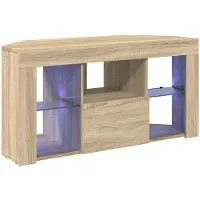 vidaXL Meuble TV d'angle LED Chêne Sonoma 100 x 40 x 50 cm Matériau dérivé du bois