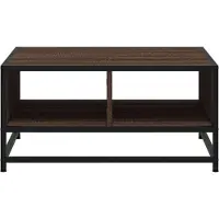 vidaXL Table basse Chêne brun 60,5x60,5x30 cm Bois composite et métal