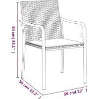 vidaXL Ensemble de jardin 3 pièces avec coussins Poly rotin et acier