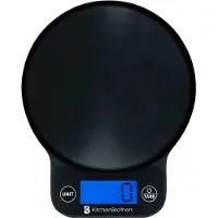 Kitchenbrothers Balance de cuisine - Balance de cuisine numérique - 1 g à 6 kg - Fonction tare - Piles incluses - Noir