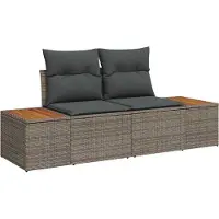 vidaXL Ensemble de canapés de jardin , 11 pièces, 10 places, gris, en résine tressée