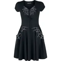 Rockabella Robe courte Gothic de - Robe Black Widow - S - 3XL - pour Femme - noir/blanc - Taille 3XL