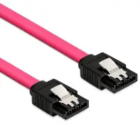 DeLOCK Cable SATA - Câble SATA - Serial ATA 150/300/600 - SATA (F) pour SATA (F) - 10 cm - verrouillé, connecteur droite - rouge - pour P/N: 89270, 89271