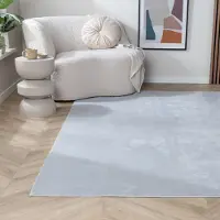 NATURL. Tapis lavable - Vivid Gris | 80x140 cm | Rectangulaire | Pile courte