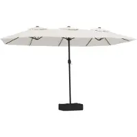 vidaXL Parasol double avec lampes LED Blanc sable 449x265 cm