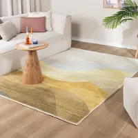 FRAAI Tapis moderne - Field Jaune | 160x230 cm | Rectangulaire | Pile courte