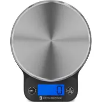 Kitchenbrothers Balance de cuisine - numérique - 1 g à 6 kg - Piles incluses - Acier inoxydable - noir