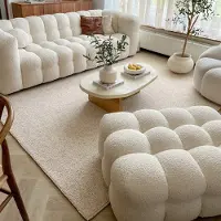 Rugaia Tapis en laine lavable - Bruno Crème/Blanc | 160x230 cm | Rectangulaire | Tissage plat