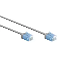 Goobay 74224 Câble patch CAT 6A ultra flexible, slim, U/UTP, gris, 3 m - connecteur extra court, conducteur cuivre pur (CU), LSZH, gaine TPE, AWG 32