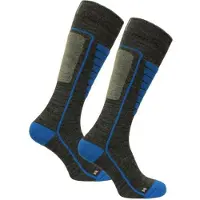 Norfolk Courchevel, chaussettes de ski, gris/bleu