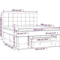 vidaXL Lit boxspring avec matelas Crème 160x200 cm Tissu