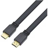 Techly Câble plat HDMI haute vitesse @ (0.50 m), Câble vidéo, Noir