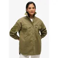 Superdry Femme Chemise OverTaille Ornée Style Militaire Kaki Taille: 38