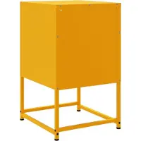 vidaXL Tables de chevet 2 pcs jaune moutarde 36x39x60,5 cm acier