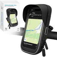 Nuvance - Support de téléphone pour vélo - Support GSM pour vélo, Fatbike, scooter et guidon de moteur - Étanche - Rotation à 360 degrés - Support vélo pour Smartphones