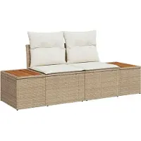 vidaXL Ensemble de canapés de jardin , 11 pièces, 10 places, couleur beige, en polyrotin