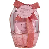 Accentra Geschenkset FESTIVE FEELINGS in rundem Drahtkorb, Duft: Winter Rose