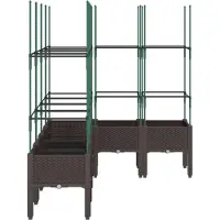 vidaXL Jardinière avec treillis marron 160x120x142,5 cm PP