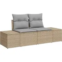 vidaXL Ensemble de sofa de jardin , 9 pièces, beige et gris