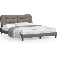 vidaXL Cadre de lit sans matelas "Hvar" Taupe 160x200 cm Tissu