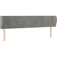vidaXL Tête de lit avec oreilles gris clair 203x23x78/88 cm velours