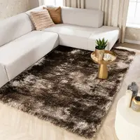FRAAI Tapis à poils longs - Glorious Argent/Gris | 140x200 cm | Rectangulaire | Pile haute