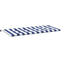 vidaXL Coussin de banc de jardin Rayé Bleu et blanc 180 x 50 x 4 cm