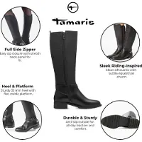 Tamaris Boots 'Stiefel Damen 1-25618-43/001 Echtleder in schwarz' noir