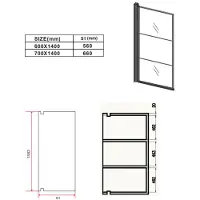 Badplaats Paroi baignoire Berkan 60 x 140 cm noir - verre transparent