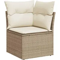 vidaXL ensemble de salon de jardin 6 pièces avec coussins Beige Poly Rattan