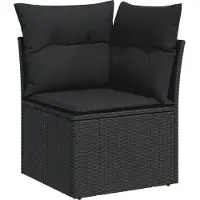 vidaXL ensemble de 5 canapés de jardin avec coussins Noir Poly Rattan