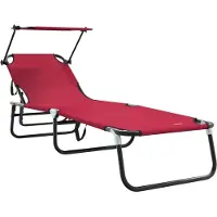 vidaXL Chaise longue pliante rouge 190 x 57 x 81 cm Oxford