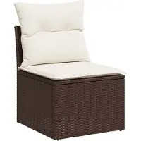 vidaXL Ensemble de salon de jardin 5 pièces avec coussins Marron Poly Rattan