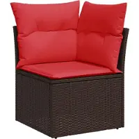 vidaXL Ensemble de 6 canapés de jardin avec coussins, marron, polyrattan