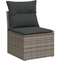 vidaXL ensemble de salon de jardin 4 pièces avec coussins Gris Poly Rattan