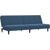 vidaXL Canapé-lit à 2 places Bleu Velours