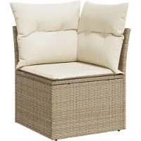 vidaXL Ensemble de salon de jardin 6 pièces avec coussins Beige Poly Rattan