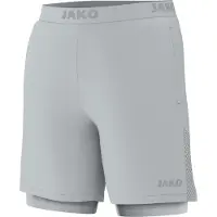 Jako Short 2-en-1 femme Power - 6276D, Couleur:gris clair, Taille:42
