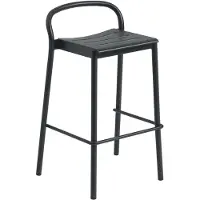 Muuto Linear Steel Counter Bar Stool Antracite Black | 75 cm
