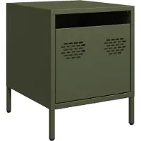vidaXL Tables de chevet 2 pcs vert olive 35x39x43,5 cm acier