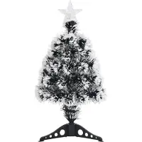 vidaXL Arbre de Noël pré-éclairé vert et blanc 64 cm fibre optique