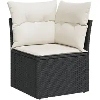 vidaXL Ensemble de 10 canapés de jardin avec coussins noir poly rotin